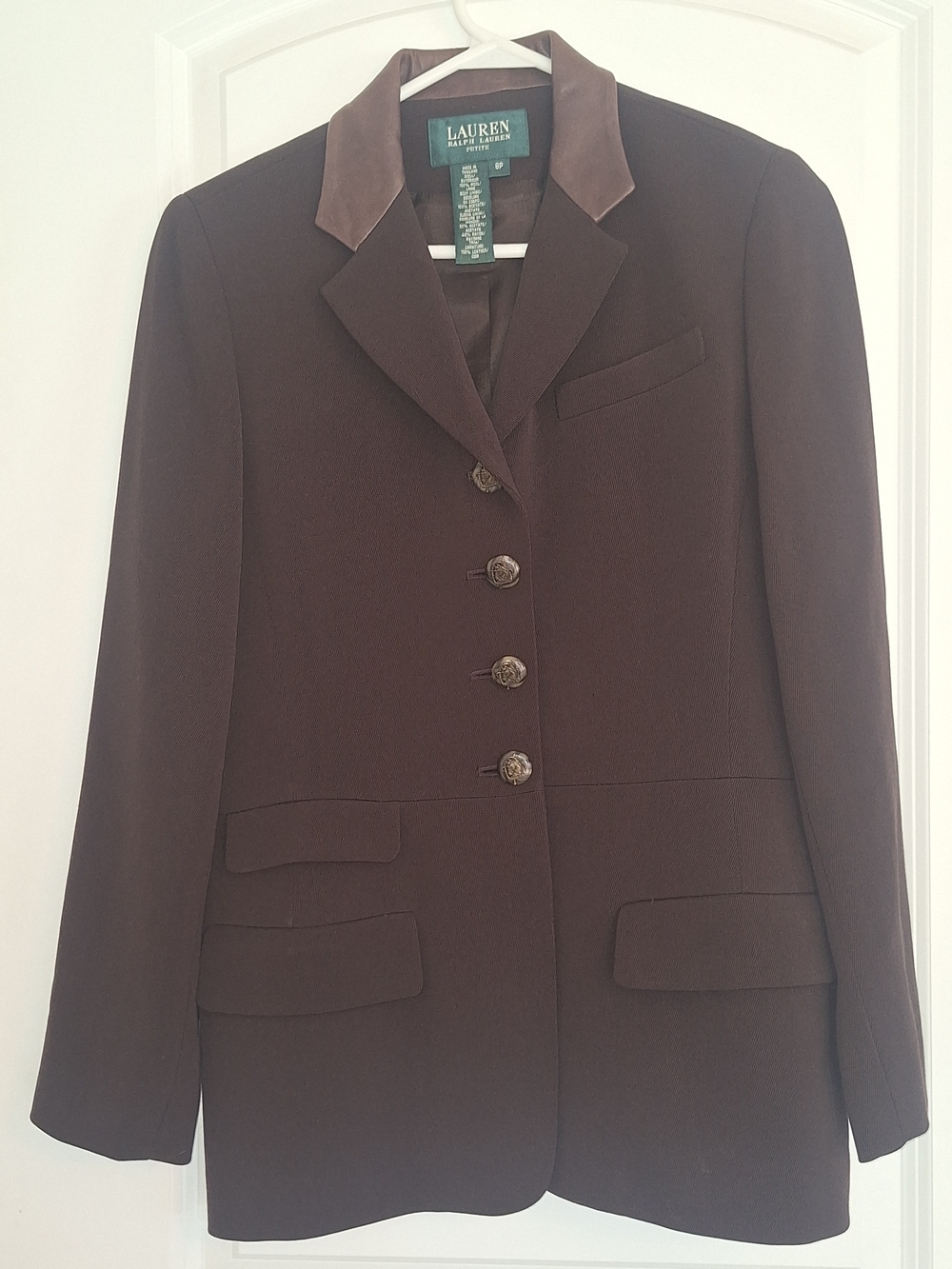 vintage Lauren Ralph Lauren petite brown equestrian blazer 8P